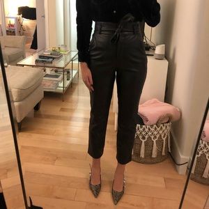 Aritzia Babaton faux leather pants with belt